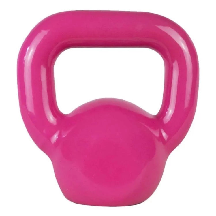Kettlebell Rosa Emborrachado Agachamento Glúteos Musculação Crossfit