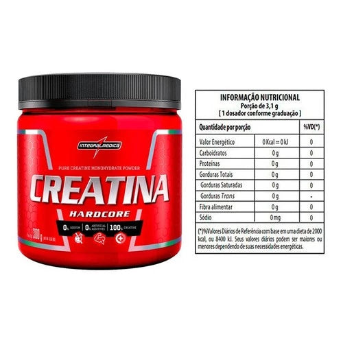 Creatina Monohidratada Pura 300g Hardcore Integralmedica