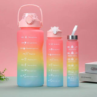 Kit 3 Garrafa Agua Squeeze Galão Com Adesivos Lembretes beber Agua