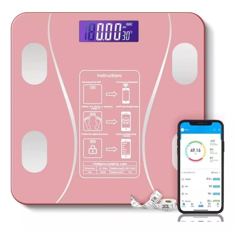 Balança Bioimpedancia Digital Bluetooth  Corporal até 180kg Resultado Pelo Celular