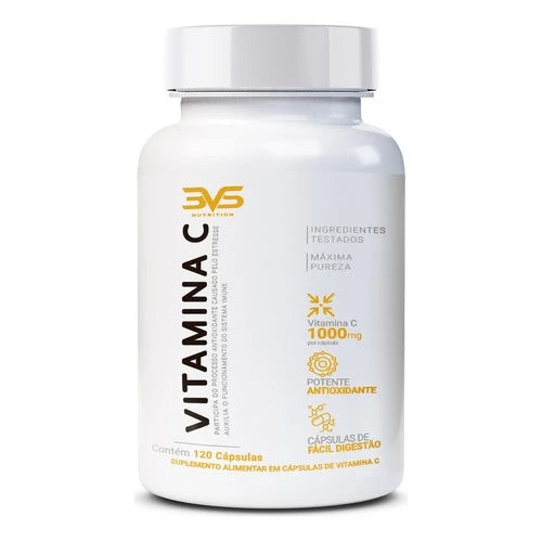 Vitamina C 100% Pura E Concentrada - Fórmula Exclusiva Com 1000mg Por Cápsula - 120 Cápsulas