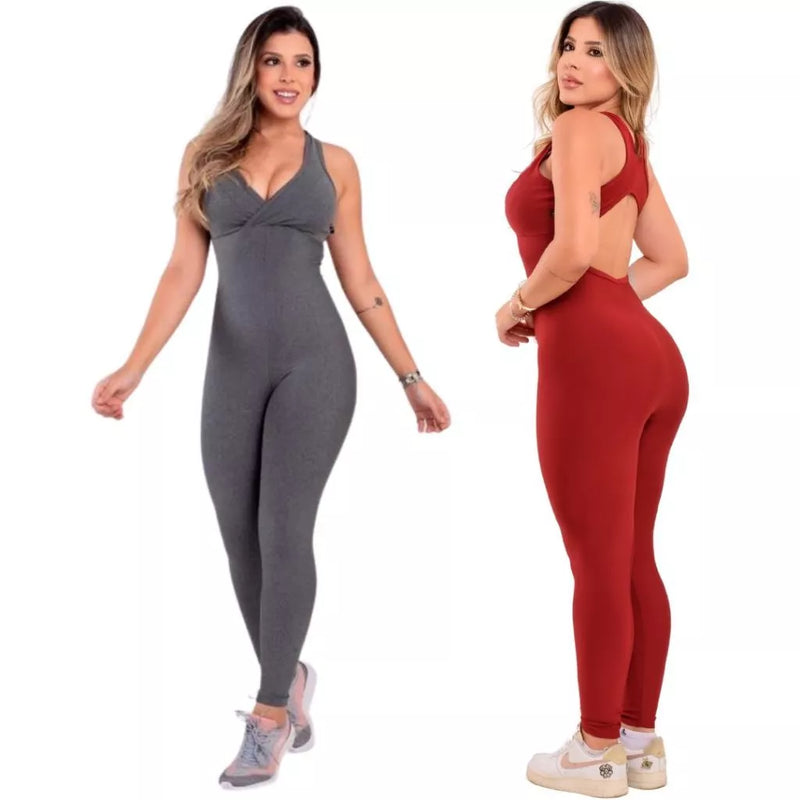 Kit com 2 Macacões Longos Fitness para Academia