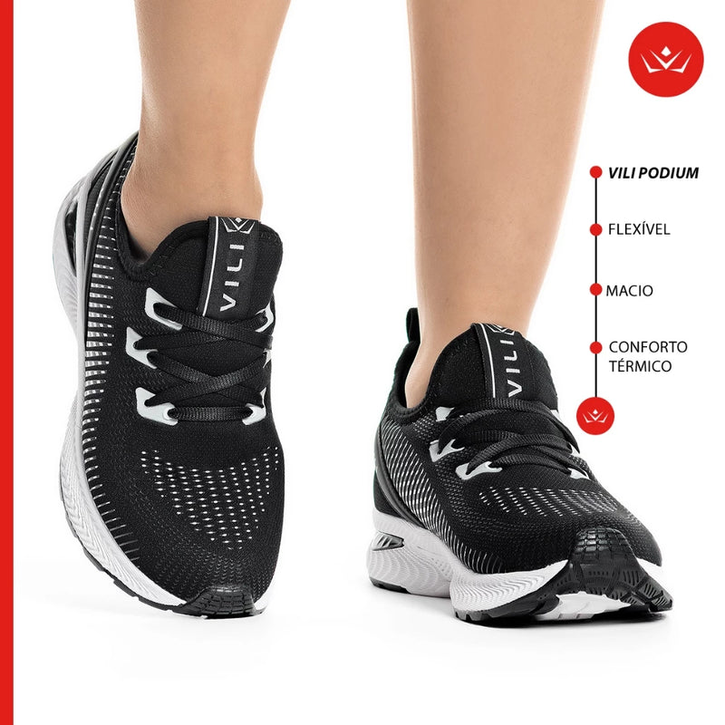 Tênis Feminino Vili Podium Branco Caminhada Academia