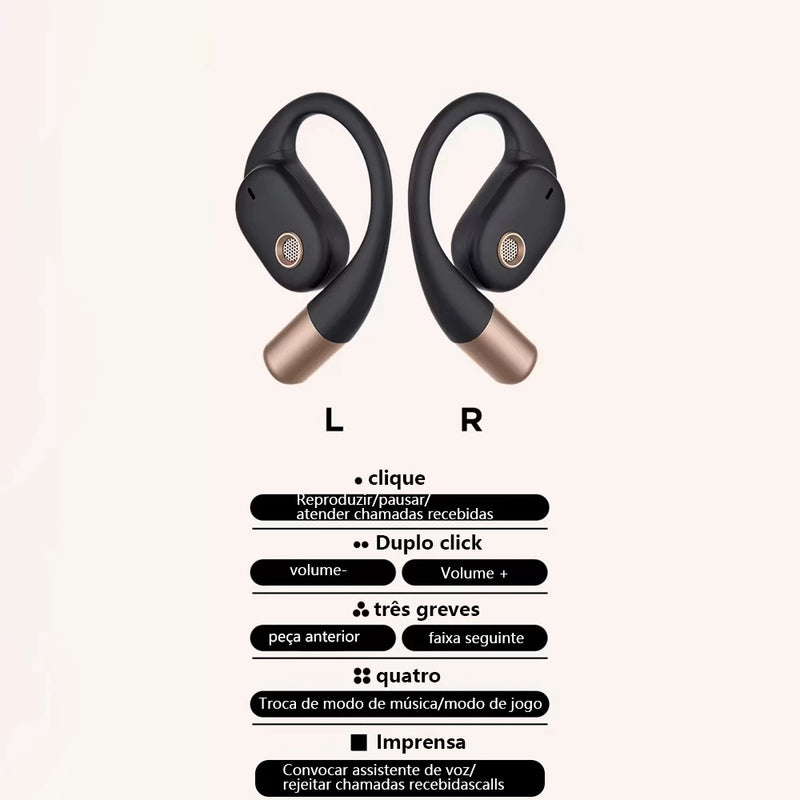 Fone de ouvido Bluetooth OWS original para corrida e ciclismo para Apple e Android