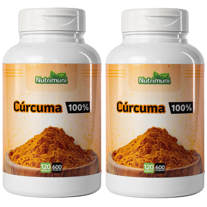 Cúrcuma  Longa Pura 2 Potes 240 Cápsulas 600mg Gelatina
