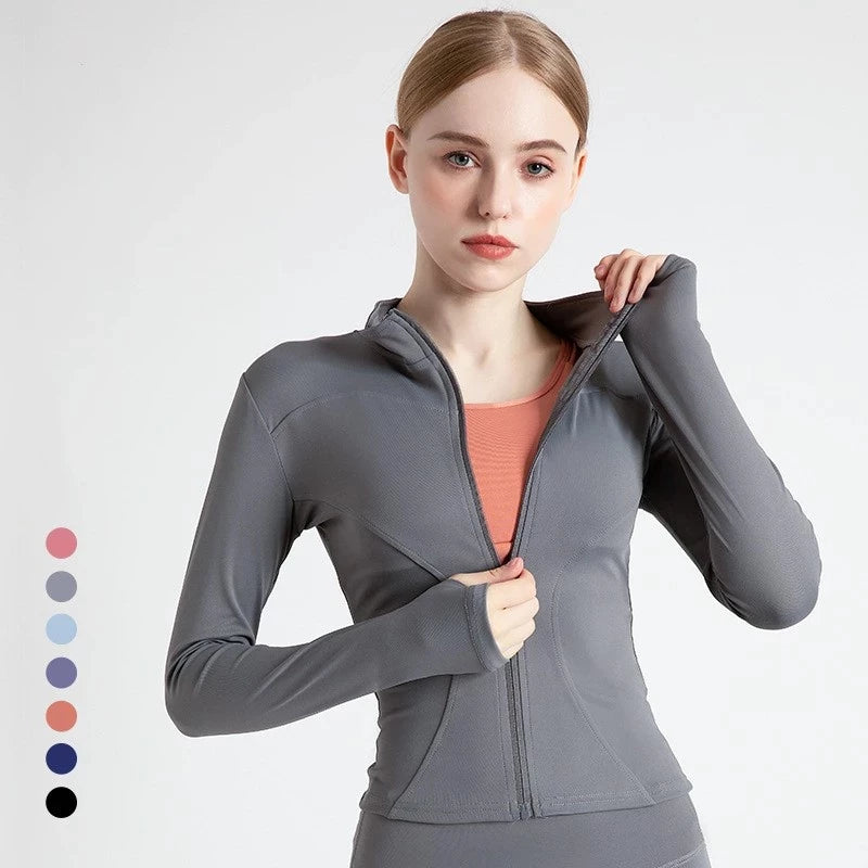 Novo Jaqueta De Proteção UV Feminina Camisas De Yoga Ginástica Slim