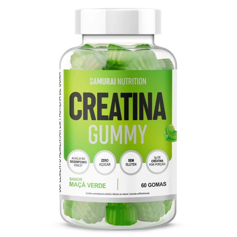 Creatina Gummy 60 Gomas Maça Verde - Samurai Nutrition