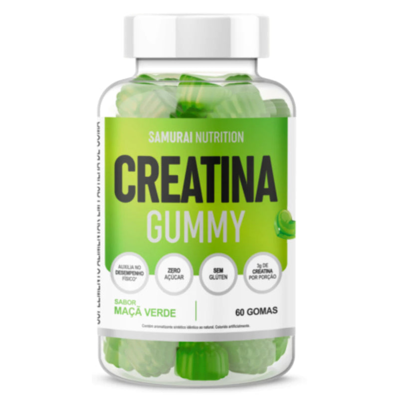 Creatina Gummy 60 Gomas Maça Verde - Samurai Nutrition
