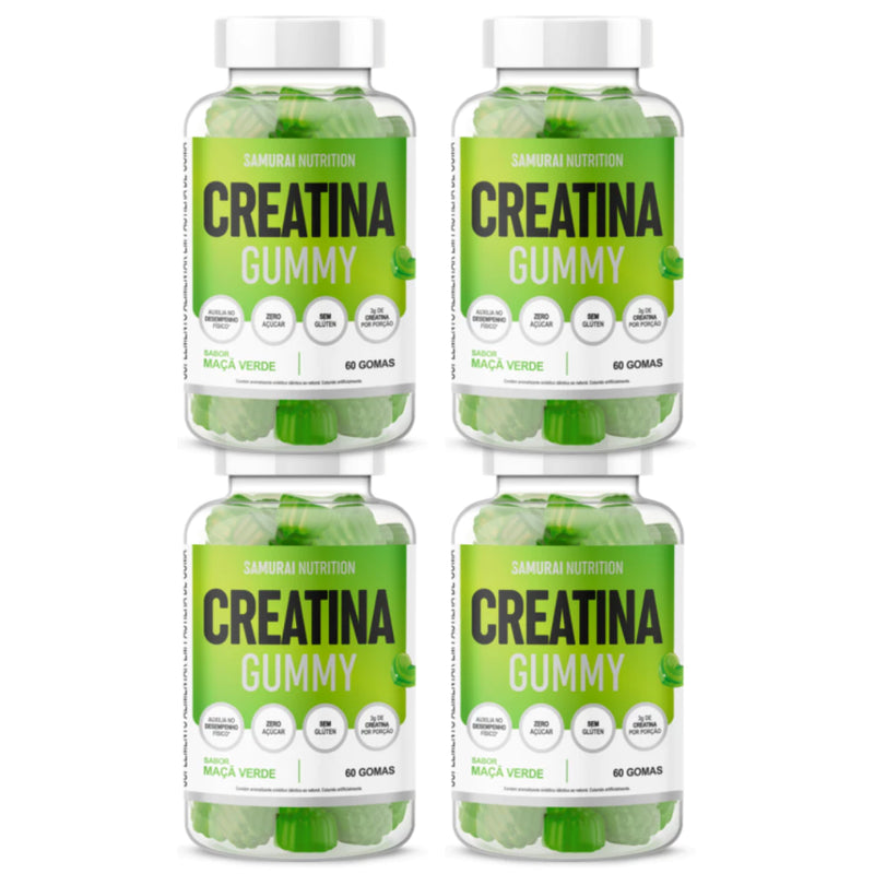 Creatina Gummy 60 Gomas Maça Verde - Samurai Nutrition