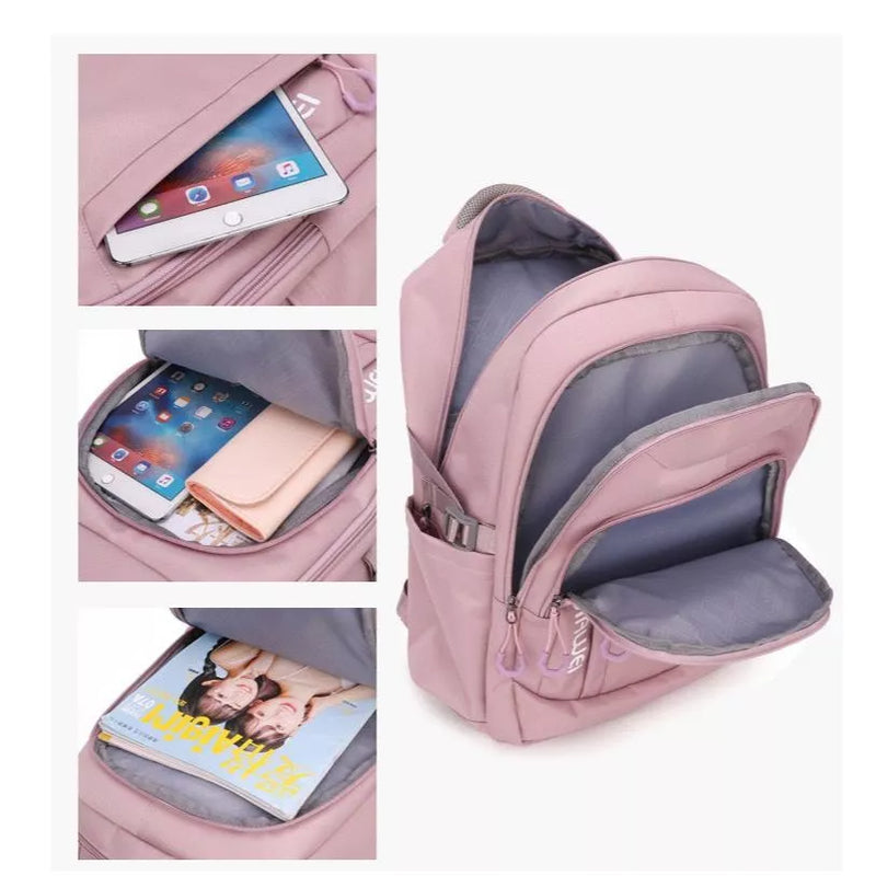 Mochila Feminina Coreana casual e leve para estudantes do ensino médio Impermeavel