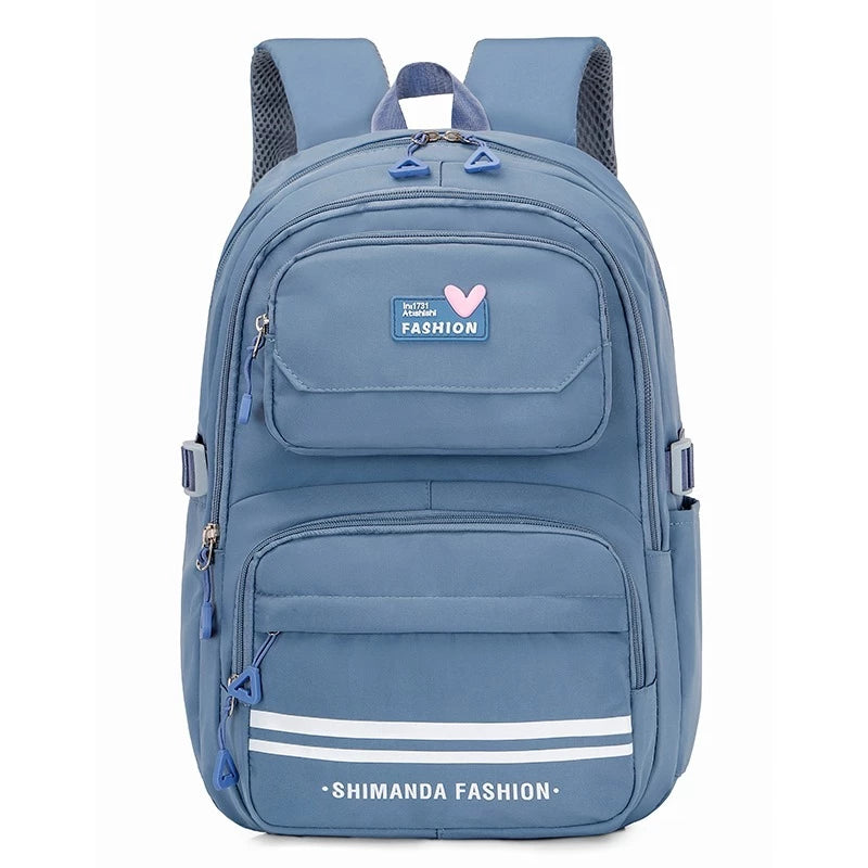 Mochila Feminina Coreana casual e leve para estudantes do ensino médio Impermeavel