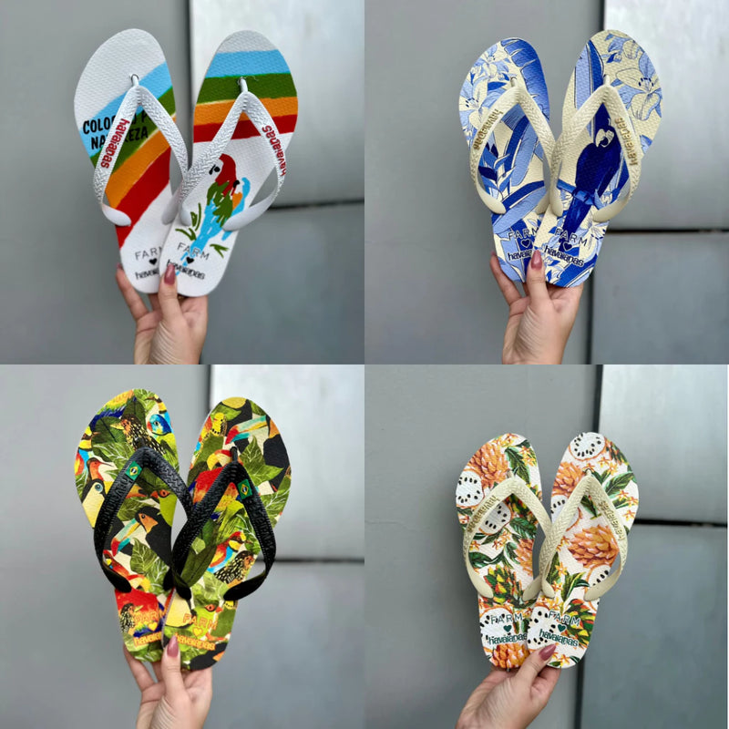 Kit 2 Pares Chinelo Havaianas Farm Coleção Nova Tropical Vibes Promoção