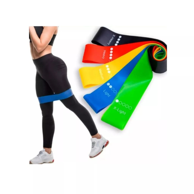 Kit 5 Faixas Elásticas Para Exercícios Multifuncional Yoga Fisioterapia Treino Academia Agachamento Envio Rápido