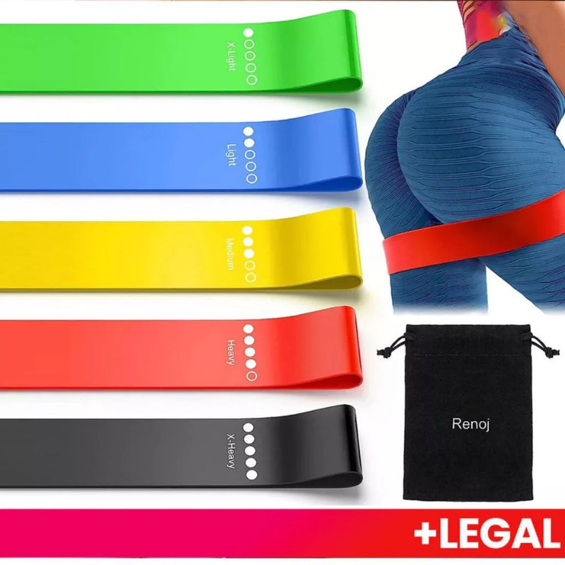 Kit 5 Faixas Elásticas Para Exercícios Multifuncional Yoga Fisioterapia Treino Academia Agachamento Envio Rápido