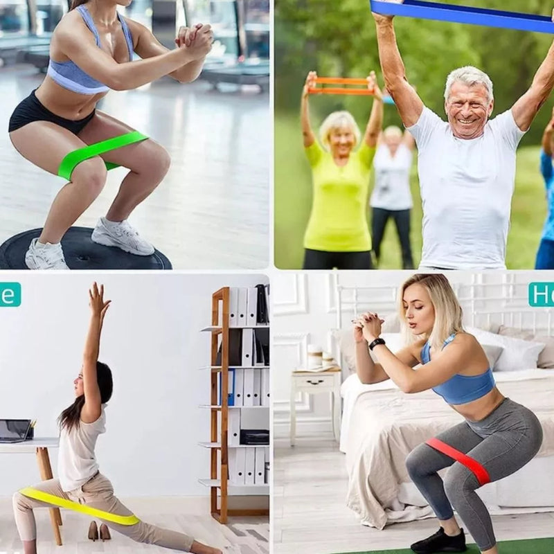 Kit 5 Faixas Elásticas Para Exercícios Multifuncional Yoga Fisioterapia Treino Academia Agachamento Envio Rápido
