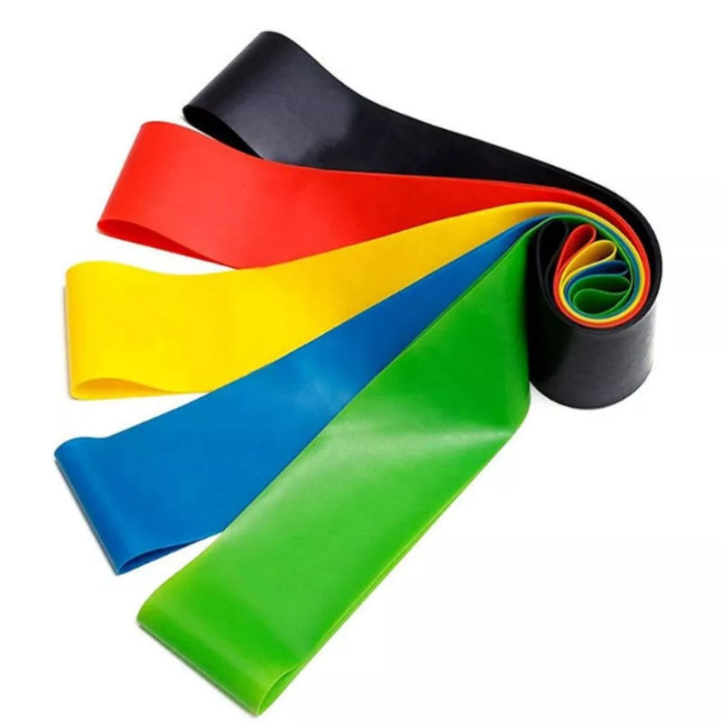 Kit 5 Faixas Elásticas Para Exercícios Multifuncional Yoga Fisioterapia Treino Academia Agachamento Envio Rápido