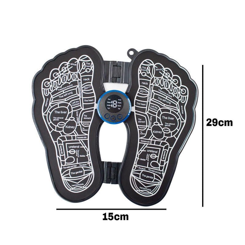 Massageador Para Pés Elétrico EMS Estimulação Muscular Acupuntura Dobrável USB