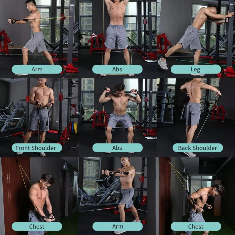 11 Unidades de Faixa de Resistência Elástica para Fitness e Academia de Látex Natural