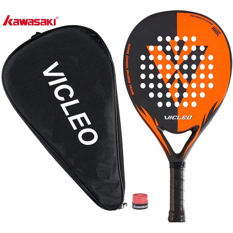 Kawasaki Vicleo Raquete De Tênis De Praia Power20 & 30 Master 100 Fibra De Carbono Rosto Macio Com Capa Protetora