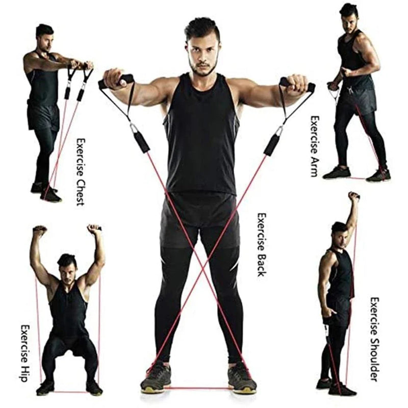 Kit Extensores Elásticos + Mini Bands Para Exercícios em Casa