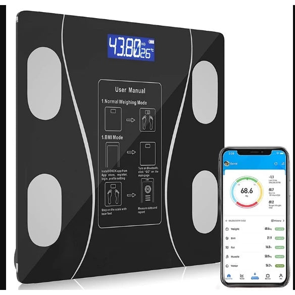 Balança Bioimpedancia Digital Bluetooth  Corporal até 180kg Resultado Pelo Celular
