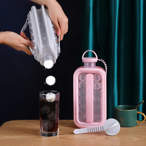 Garrafa com Forma de Gelo 2 em 1 Practical Life Rosa