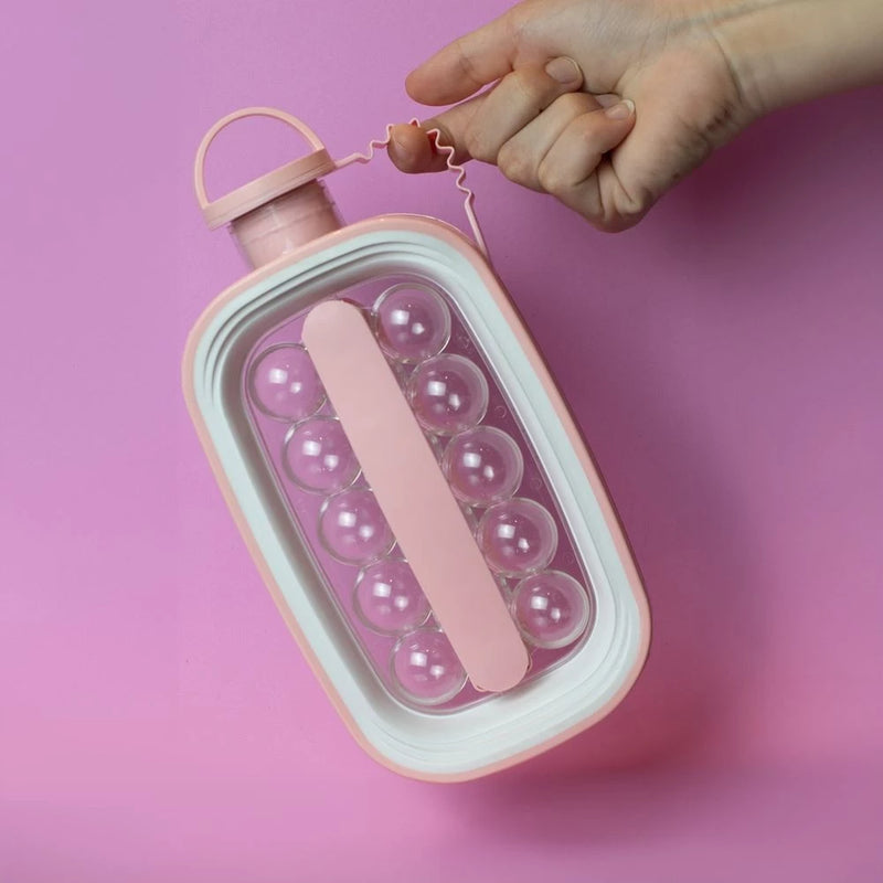 Garrafa com Forma de Gelo 2 em 1 Practical Life Rosa