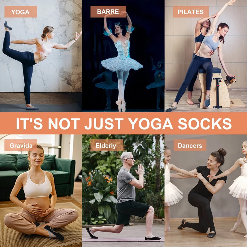 Meias De Yoga Femininas Esportivas Sem Escorregamento Com Garras Extras Em Ballet Barre Pilates